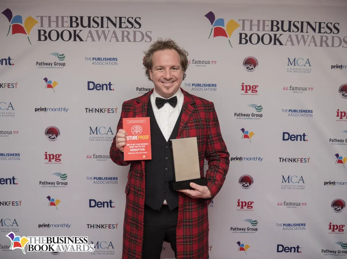 Caleb Storkey with Futureproof at the Business Book Awards